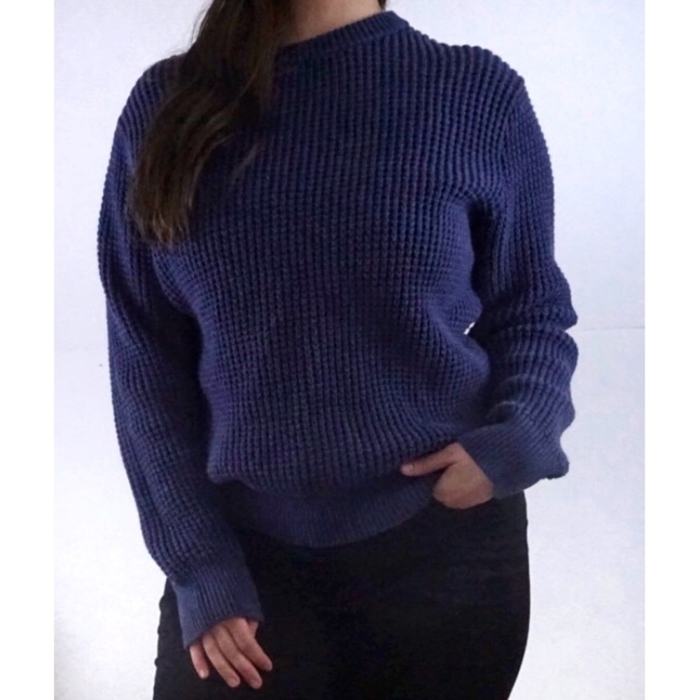 J.Crew | Oversized Knit Sweater Navy Blue Crew